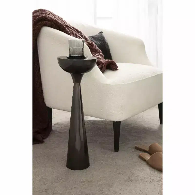 Mesa auxiliar con espejo, elegante mesa auxiliar decorativa