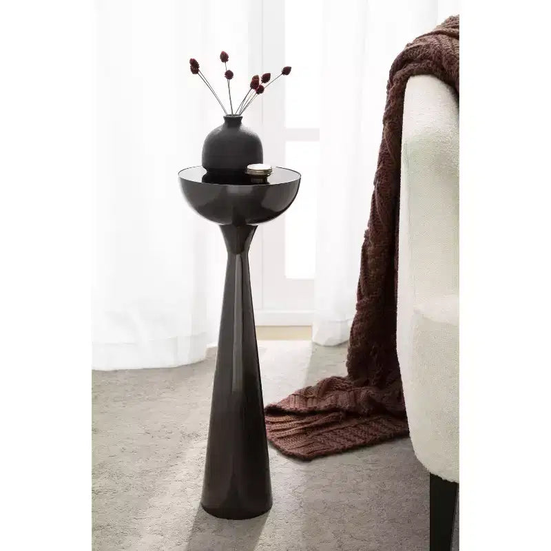 Mesa auxiliar con espejo, elegante mesa auxiliar decorativa