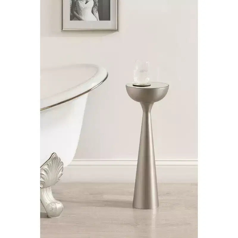 Mesa auxiliar con espejo, elegante mesa auxiliar decorativa