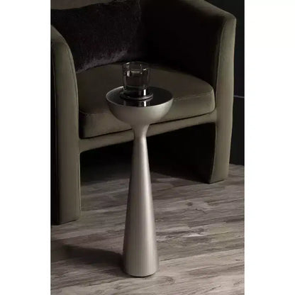 Mesa auxiliar con espejo, elegante mesa auxiliar decorativa