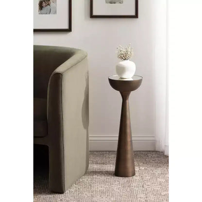 Mesa auxiliar con espejo, elegante mesa auxiliar decorativa