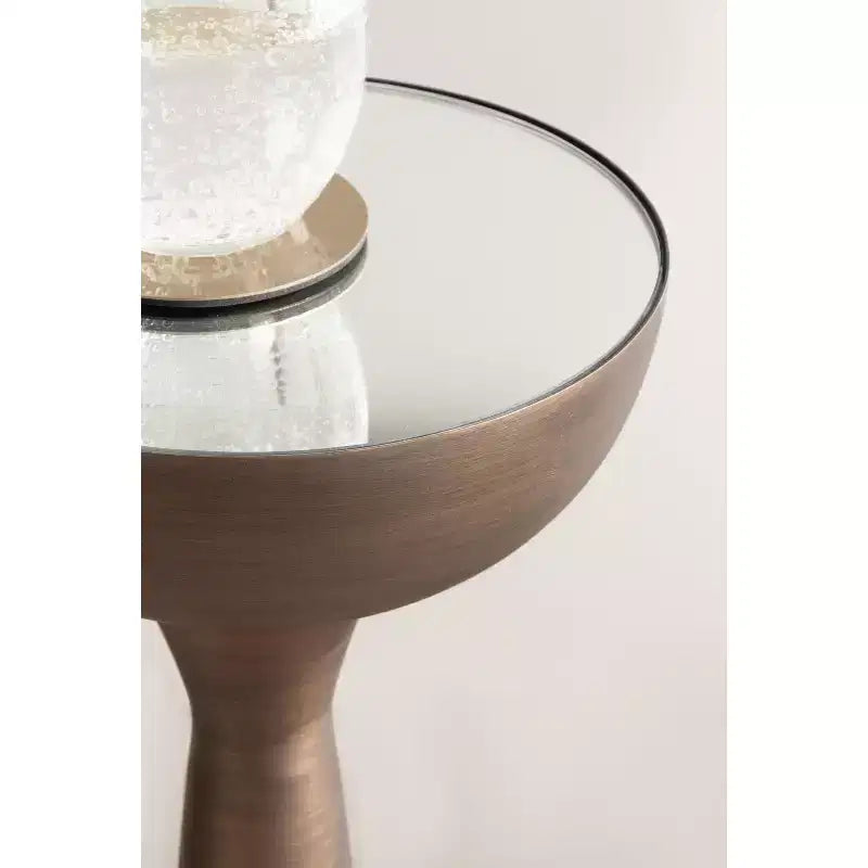 Mesa auxiliar con espejo, elegante mesa auxiliar decorativa