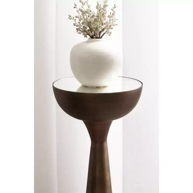 Mesa auxiliar con espejo, elegante mesa auxiliar decorativa