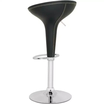 Taburete de bar giratorio ajustable, respaldo bajo, sin brazos, tapicería de PVC, estructura de acero, capacidad de 125 kg