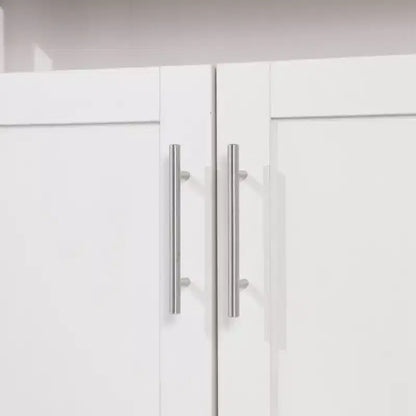 Aparador y alacena clásicos con armario de almacenamiento de doble puerta y estante abierto, madera de ingeniería