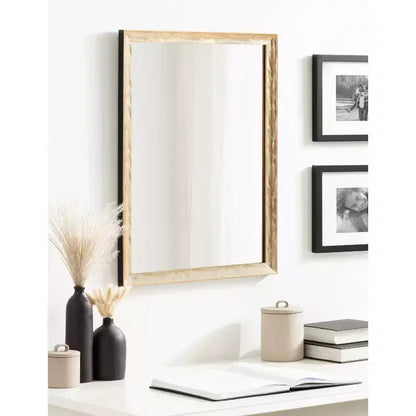 Espejo de pared rectangular Illiona de 18x24, marco de plástico, para montaje en pared, herrajes incluidos