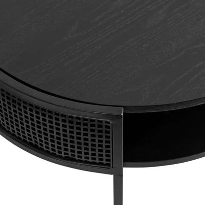 Mesa de centro redonda, 26x25x18, negra