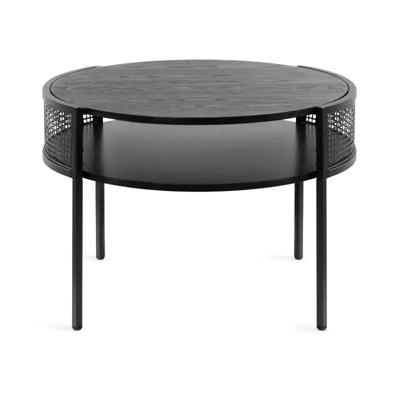 Mesa de centro redonda, 26x25x18, negra