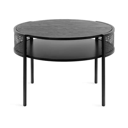 Mesa de centro redonda, 26x25x18, negra
