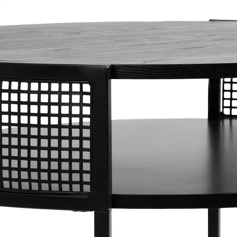 Mesa de centro redonda, 26x25x18, negra